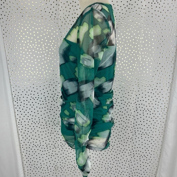 DKNY Mesh Abstract Long Sleeve Top - Picture 3 of 12